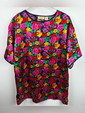 Victoria’s Secret 1990’s Vintage Floral Satin Nightshirt